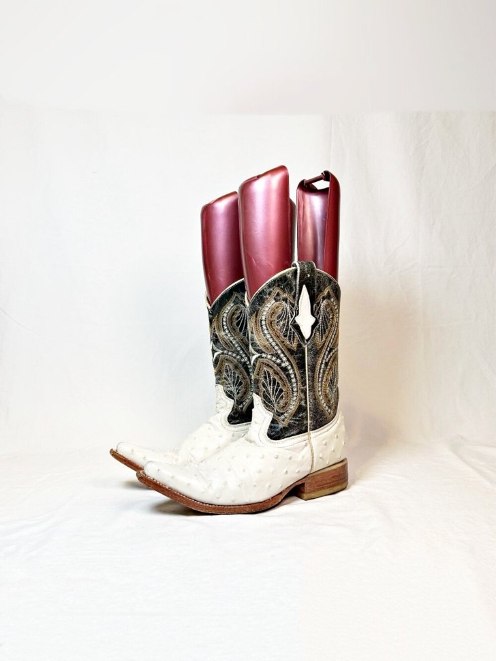 Sebastian's Boots White Full Quill Ostrich Leather Cowgirl Western Boots~6~